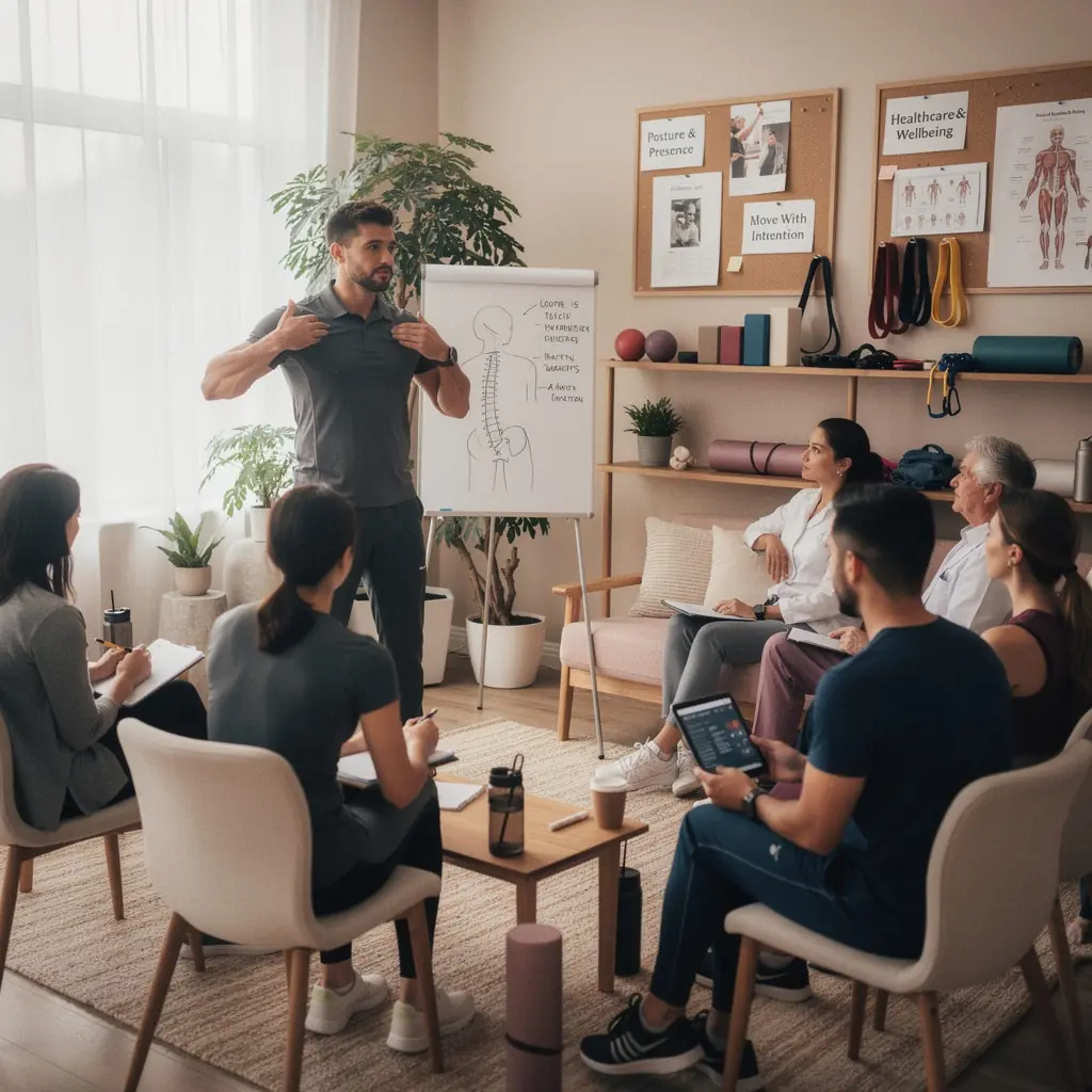 Una donna che pratica yoga in un ambiente sereno circondato da piante verdi.